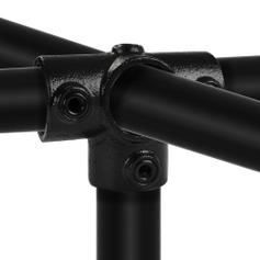 Buiskoppeling T-stuk met zij-uitgang - zwart-B / 26,9 mm